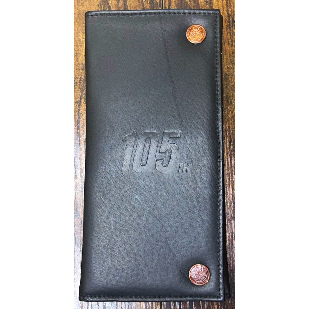 Harley-Davidson 105th Anniversary Men's Black Trifold Wallet w/Key Ring Logo